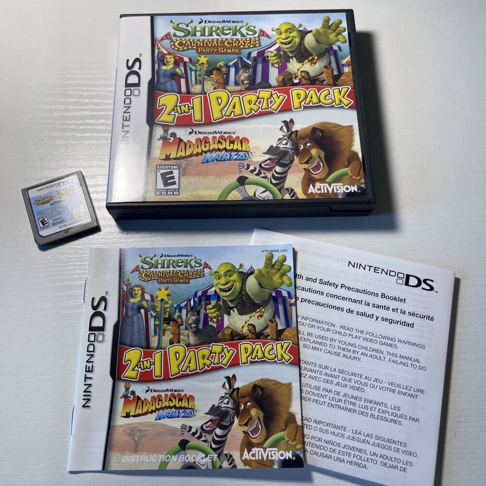 Shrek's Carnival Craze Party Games Nintendo DS CIB Complete w/ Manual Activision
